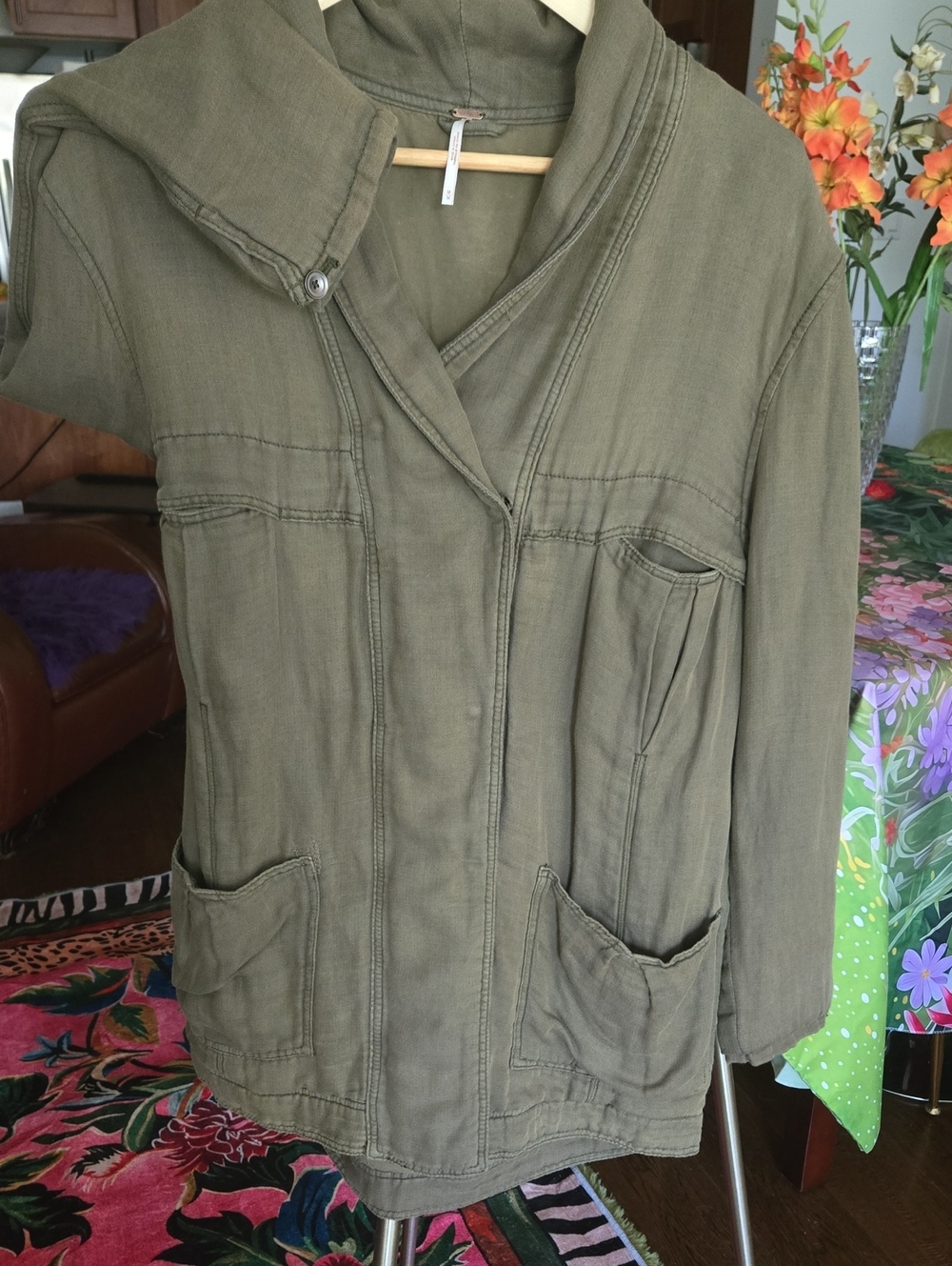 Free People Olive Utility Field Jacket